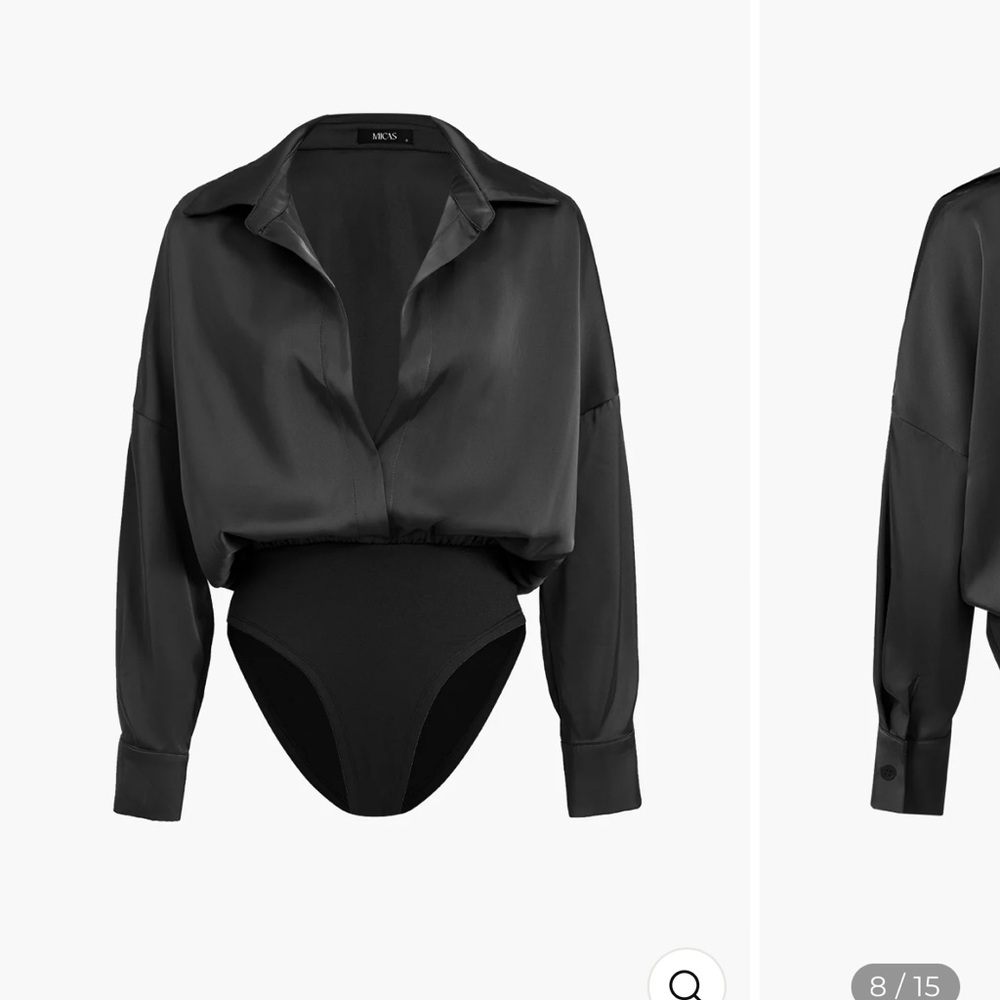 Black silk bodysuit